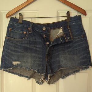 Levi's 501 Blue Denim Cut Off Shorts